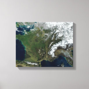 Frankrijk vanuit de ruimte canvas afdruk