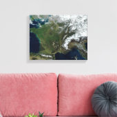 Frankrijk vanuit de ruimte canvas afdruk (Insitu (Woonkamer))