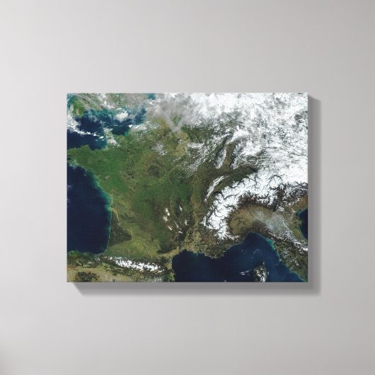 Frankrijk vanuit de ruimte canvas afdruk (Voorkant)
