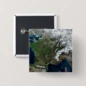 Frankrijk vanuit de ruimte vierkante button 5,1 cm (Voorkant /achterkant)