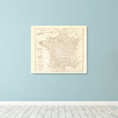 Frankrijk verdeeld in cirkels en afdelingen 2 canvas afdruk (Insitu (Houten vloer))