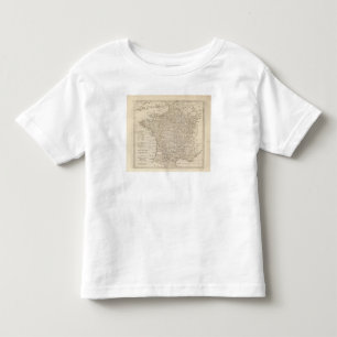 Frankrijk verdeeld in cirkels en afdelingen kinder shirts