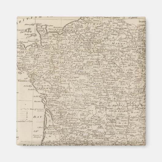 Frankrijk verdeeld in cirkels en afdelingen magneet (Voorkant)