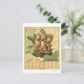 Frankrijk vertegenwoordigd als ShipPanoramic Map Briefkaart (Staand voorkant)