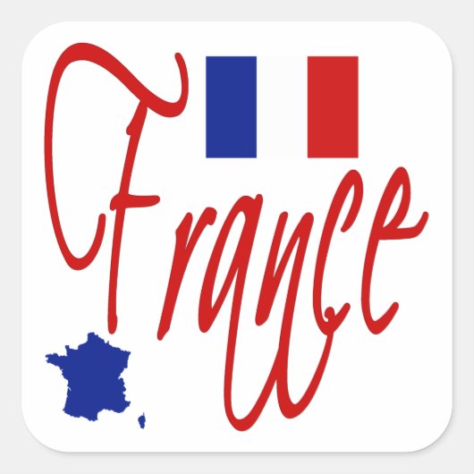 Frankrijk Vierkante Sticker (Voorkant)
