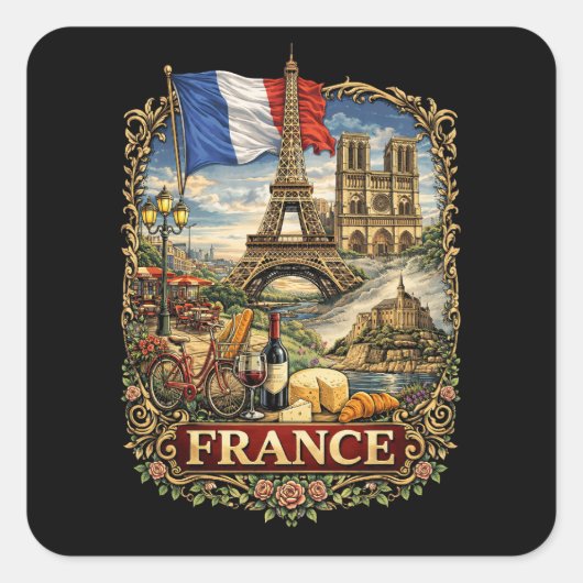 Frankrijk Vierkante Sticker (Voorkant)