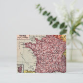 Frankrijk vintage kaart ansichtkaart (Staand voorkant)