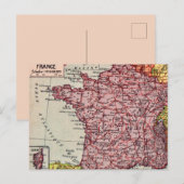 Frankrijk vintage kaart ansichtkaart (Voorkant / Achterkant)