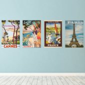 Frankrijk vintage posters muurkunst sets (Houten vloer)