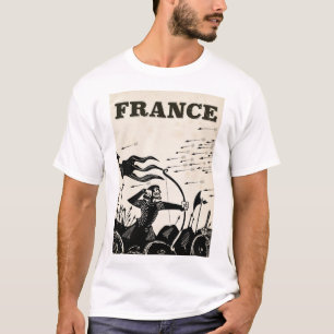 Frankrijk vintage reisposter. klassieke middeleeuw t-shirt
