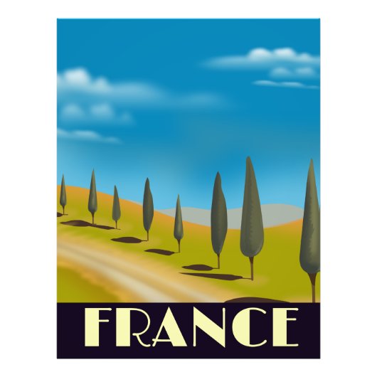 Frankrijk vintage stijl reisposter foto afdruk (Voorkant)