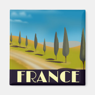 Frankrijk vintage stijl reisposter magneet