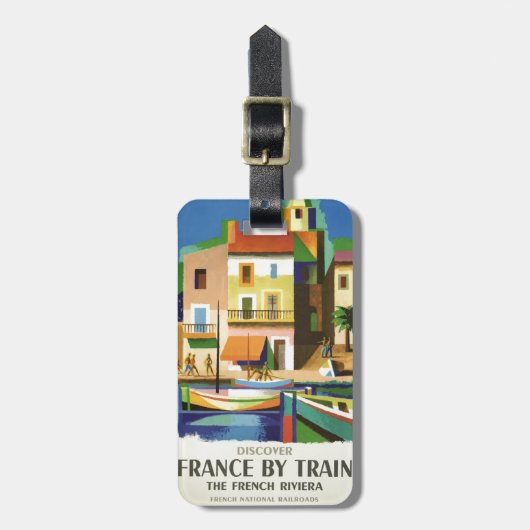FRANKRIJK Vintage Travel bagagelabel (Voorkant verticaal)