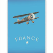 Frankrijk vintage vluchtposter sticker (Voorkant)