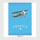Frankrijk vintage vluchtposter sticker (Vel)