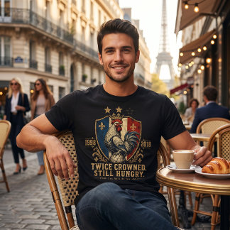 Frankrijk Vintage Voetbal Wapen 1998 2018 T-shirt