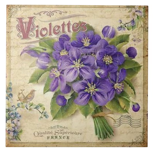  Frankrijk violets home decor tegel Tegeltje (Voorkant)