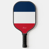 Frankrijk Vlag bij Jouw naam Pickleball Paddle (Voorkant)