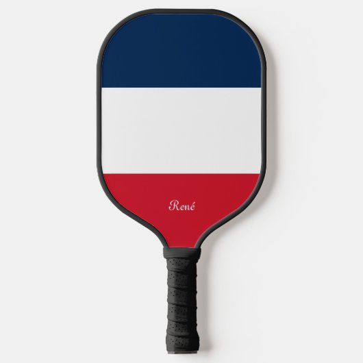 Frankrijk Vlag bij Jouw naam Pickleball Paddle (Voorkant)