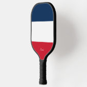 Frankrijk Vlag bij Jouw naam Pickleball Paddle (Links)