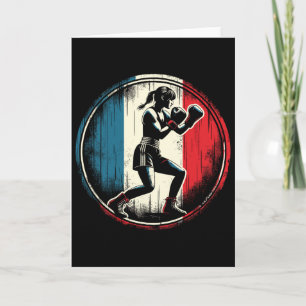 Frankrijk Vlag Boxer - Vrouw Kickboksen _1 Kaart