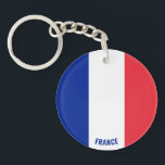 Frankrijk vlag charming patriottic sleutelhanger<br><div class="desc">Frankrijk Vlag Charmante Patriottische Sleutelhanger met de Franse vlag gedrukt over de hele sleutelhanger. Landnaam in subtiel geïntegreerd in het ontwerp aan de onderkant. Tekst kan volledig worden aangepast met de functie "Customize it!". Deze prachtige Frankrijk Sleutelhanger is het stijlvolle cadeau voor elke gelegenheid. © 2023 CountriesOfTheWorld</div>