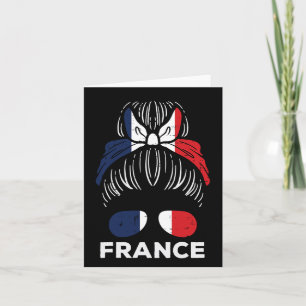 Frankrijk vlag Frans Girl Hairbun Football Soccer  Kaart