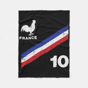 Frankrijk Vlag Haan Nummer 10 Voetbal Fan Mannen V Fleece Deken