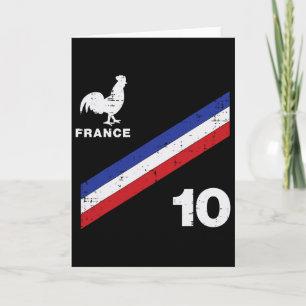 Frankrijk Vlag Haan Nummer 10 Voetbal Fan Mannen V Kaart