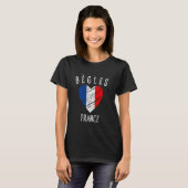Frankrijk Vlag Hart Begles Stad T-shirt (Voorkant volledig)