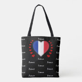 Frankrijk Vlag & Hart, Franse mode Vlag/sport Tote Bag (Achterkant)