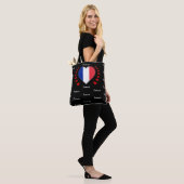 Frankrijk Vlag & Hart, Franse mode Vlag/sport Tote Bag (Op model)