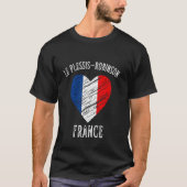Frankrijk Vlag Hart Le Plessis Robinson City T-shirt (Voorkant)
