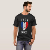 Frankrijk Vlag Hart Lyon Stad T-shirt (Voorkant volledig)
