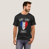 Frankrijk Vlag Hart Saint Denis Stad T-shirt (Voorkant volledig)