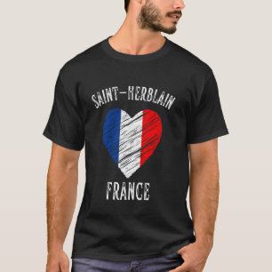 Frankrijk Vlag Hart Saint Herblain Stad T-shirt