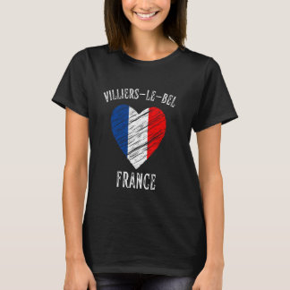 Frankrijk Vlag Hart Villiers le Bel City T-shirt