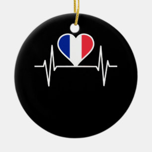 Frankrijk Vlag Hartslag Keramisch Ornament