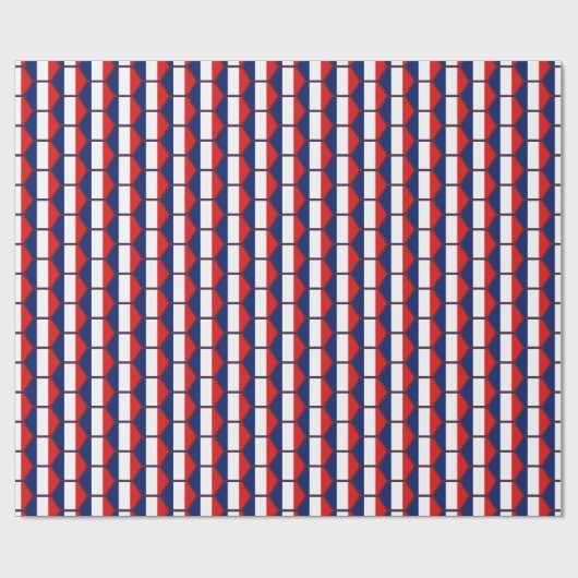 Frankrijk Vlag Honeycomb Wrapping Paper Cadeaupapier (Vlak)