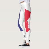 Frankrijk Vlag in kaart Souvenir Design Leggings (Links)