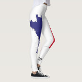 Frankrijk Vlag in kaart Souvenir Design Leggings (Rechts)
