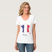 Frankrijk Vlag in kaart Souvenir Design T-shirt (Voorkant volledig)