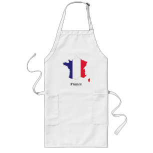 Frankrijk Vlag in Kaart Souvenir Ontwerp Lang Schort