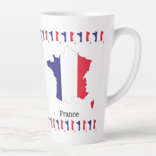 Frankrijk Vlag in Kaart Souvenir Ontwerp Latte Mok
