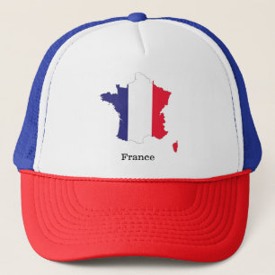 Frankrijk Vlag in Kaart Souvenir Ontwerp Trucker Pet