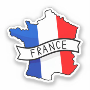 Frankrijk Vlag Kaart Patriottische Franse Trots WK Sticker