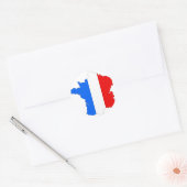 Frankrijk vlag kaart ronde sticker (Envelop)