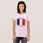 Frankrijk Vlag + Kaart + Tekst T-shirt (Voorkant volledig)