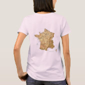 Frankrijk Vlag + Kaart + Tekst T-shirt (Achterkant)