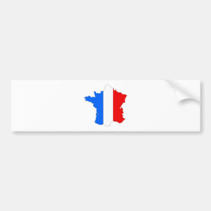 Frankrijk Vlag Kaart volledige grootte Bumpersticker